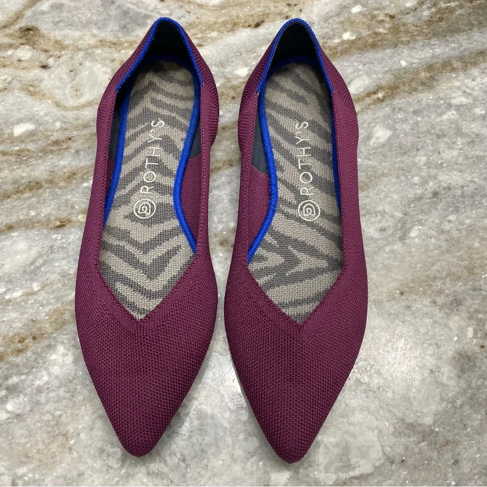 Rothy's The Pointed Toe Ballet Flats in Orchid Retired Color Size